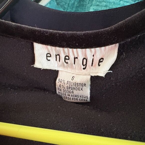 vintage 90s bodysuit black stretch velvet long sleeve grunge one piece top XS S - Picture 8 of 8